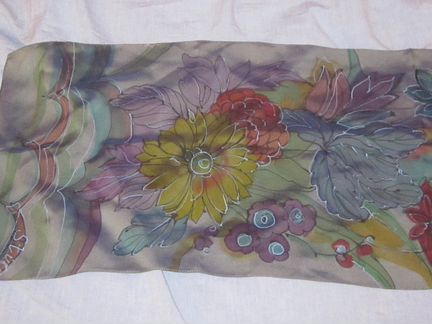 Шарф шелковый авторской росписи