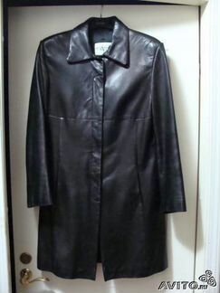 Длинная кожаная куртка