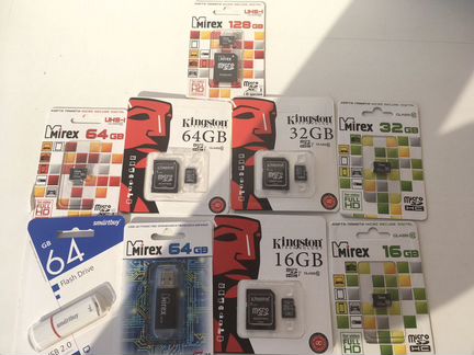 Флешки, карты памяти micro SD и USB всех гигабайт