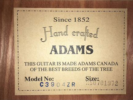 Гитара Adams С-3904 ZR