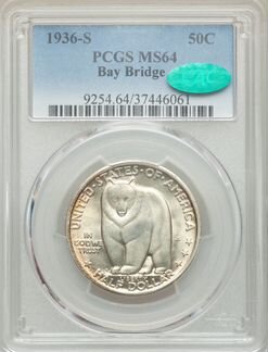 Халф США Мост Сан-Франциско серебро США 1936 слаб