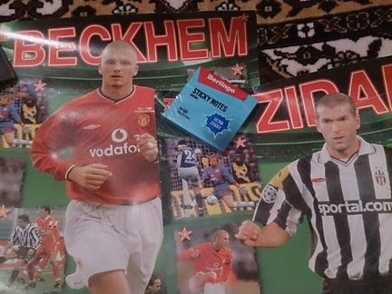 Плакаты звезды футбола Zidane,Beckhem, Owen, Vieri