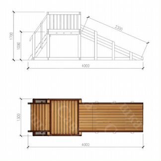 Зимняя Деревянная Игровая Горка-1