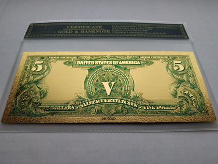 Золотая банкнота 5 долларов США 1899 
