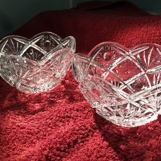 Хрустальная ваза конфетница 2 штуки одинаковые