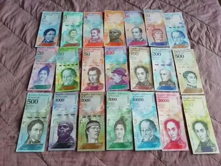 Венесуэла Набор банкнот 2007-2018 (21 шт.)