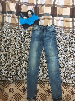 Джинсы Bershka+топик в подарок
