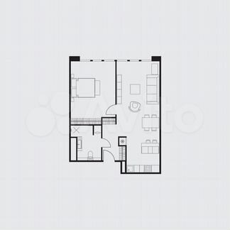 1-к апартаменты, 59.3 м², 3/12 эт.