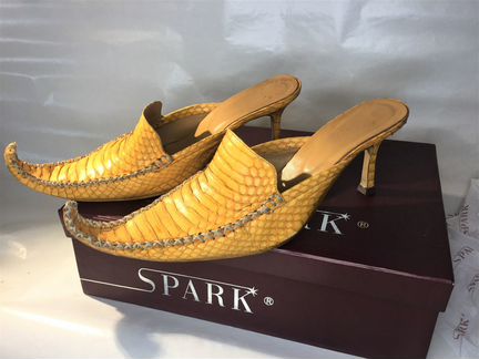 Удивительные туфли сабо мюли кожа питона