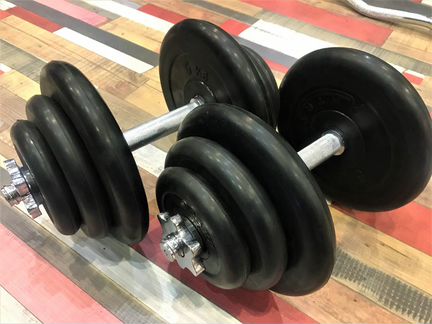 Гантели с прорезиненными блинами по 20кг
