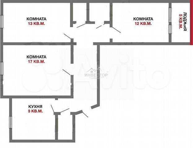 План квартиры 121 серии 3 х комнатной