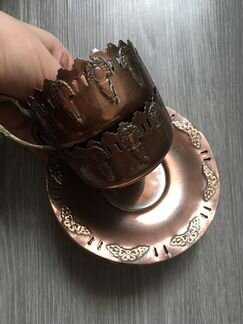 Блюдца и подстаканники Медь винтаж