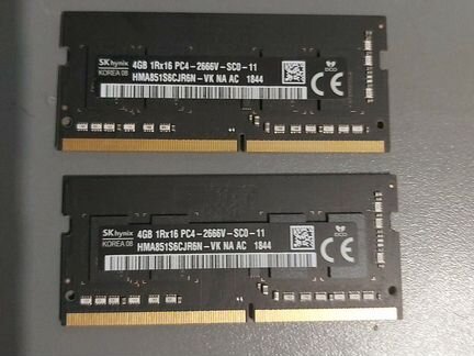 Оперативная память 8 гб. 2 модуля по 4 гб. Hynix H