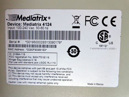 VoIP шлюз Mediatrix 4124, 24xFXS, 1xEth