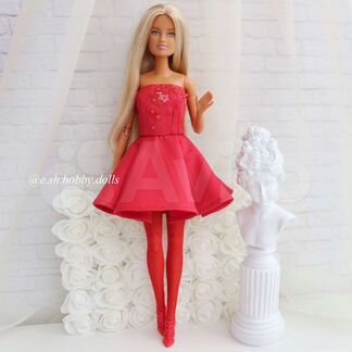 Красное платье для барби