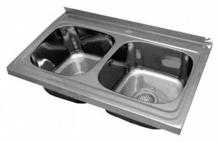Мойка SMS накладная, 2 чаши 60x80 с сифоном