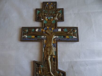 Распятие Крест Эмаль (19 на 38 см.)