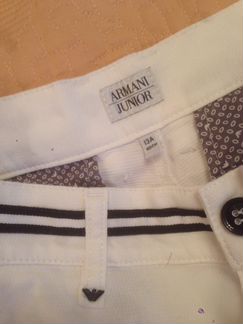 Брюки белые armani junior на мальчика
