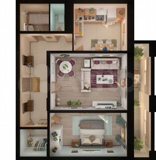 2-к квартира, 62.3 м², 16/19 эт.