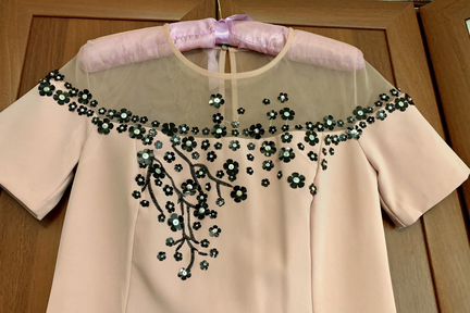 Платье коктейльное, розовое