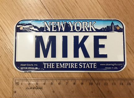 Табличка вывеска жесть металл Mike Михаил New York