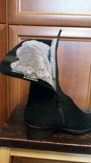 Сапоги женские замшевые зимние