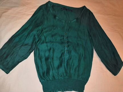 Блузка Zara, новая, цвет темно-изумрудный