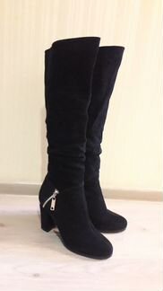 Сапоги, натуральная замша, зима, р.39-40