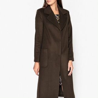 Пальто прямое разм.44 хаки-коричневый